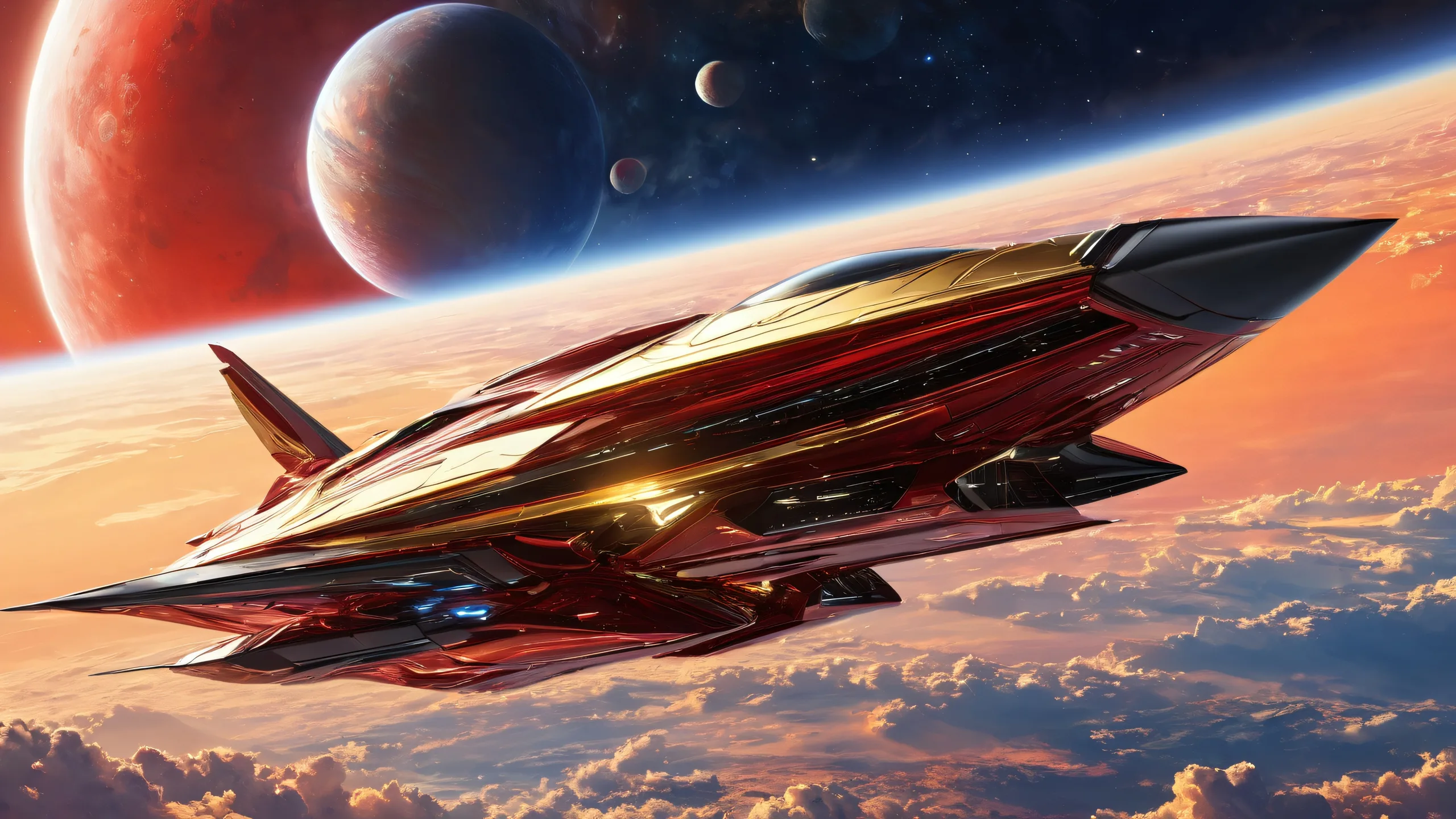 A breathtaking desktop image of Starship in a vast pure void, suitable for Desktop/PC backgrounds.