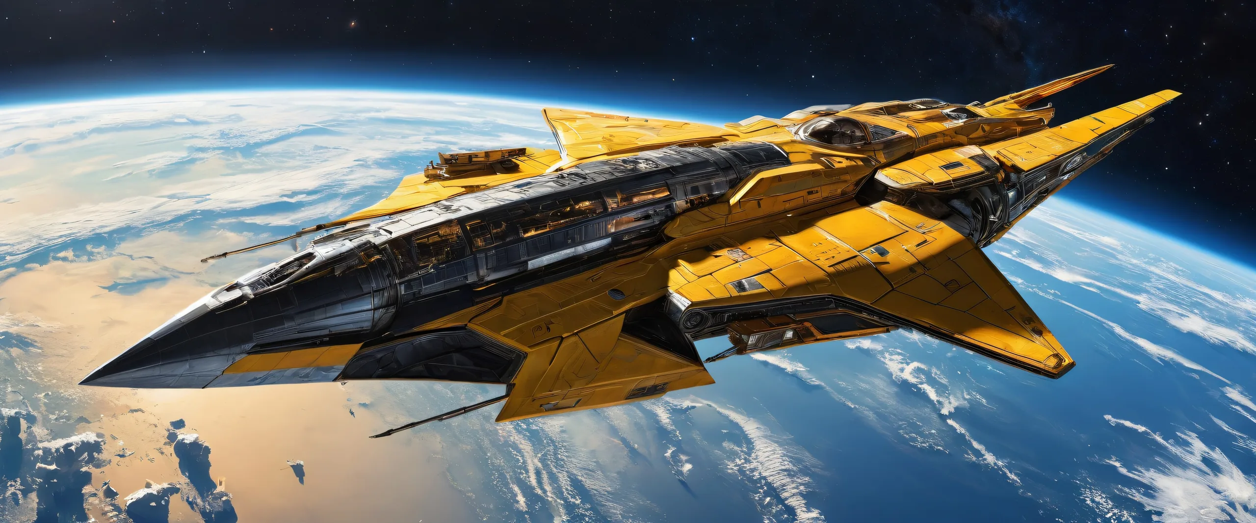 Weathered spacecraft in a vast, pure void on Desktop/PC wallpaper, perfect for screen readers.