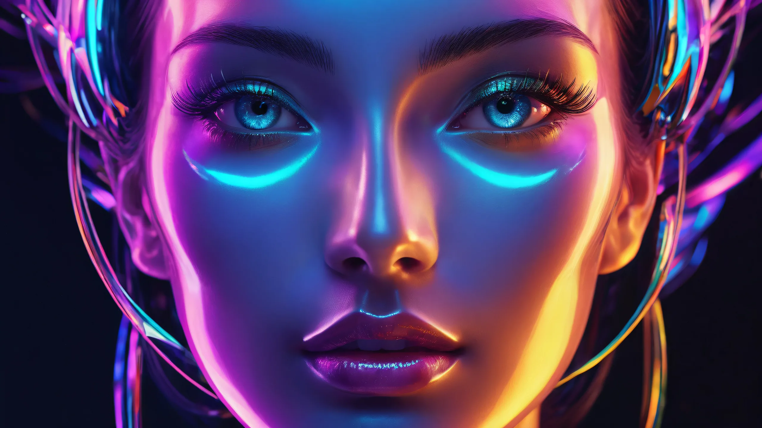 A mesmerizing desktop image of an astronaut's face in a vast pure void, perfect for computer screens and PC backgrounds.