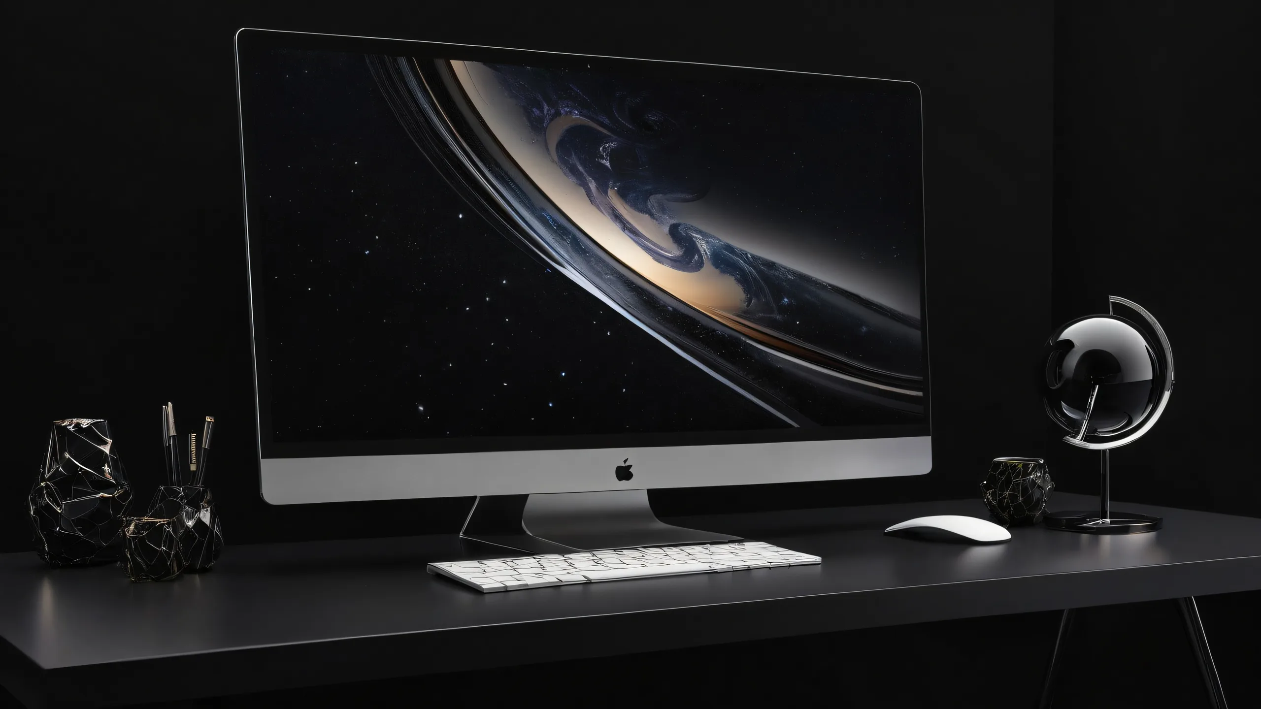 A majestic void desktop image featuring deep blacks and striking contrast for a sleek dark mode aesthetic on Desktop/PC.