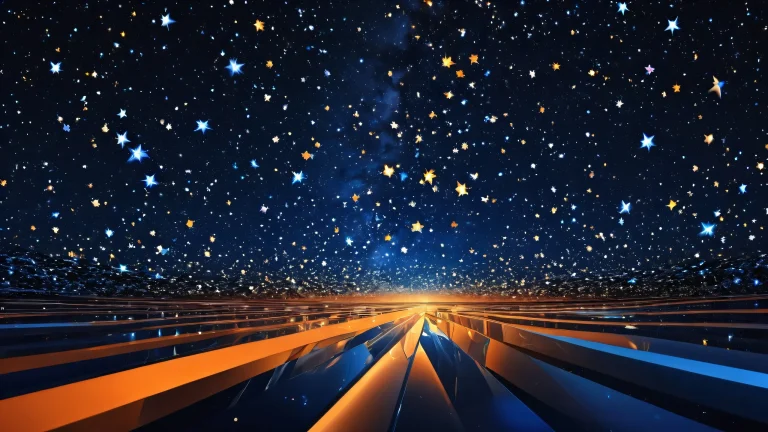 デスクトップ/PC ユーザー向けのダークブルーの背景に星と純粋な虚空の息をのむようなデスクトップの壁紙.