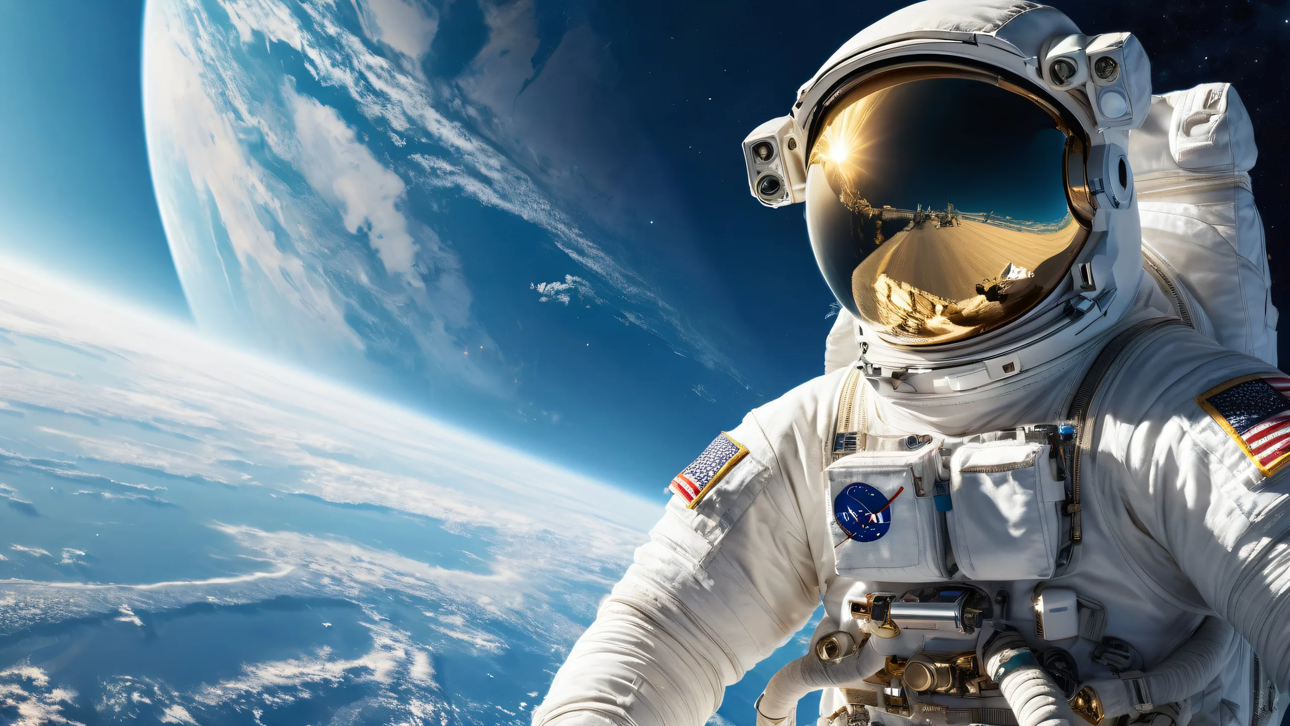 A stunning astronaut in a pristine void, perfect for Desktop/PC