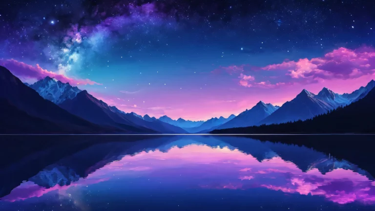 Breathtaking night sky desktop wallpaper for PC/ Desktop featuring deep blues and dark purples.