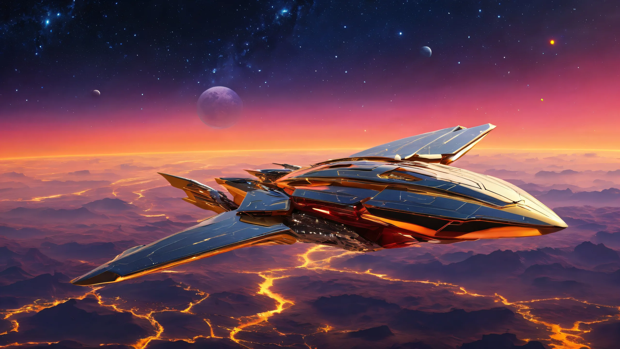 Starship desktop background featuring a stunning starry night sky and void, suitable for Desktop/PC screens.