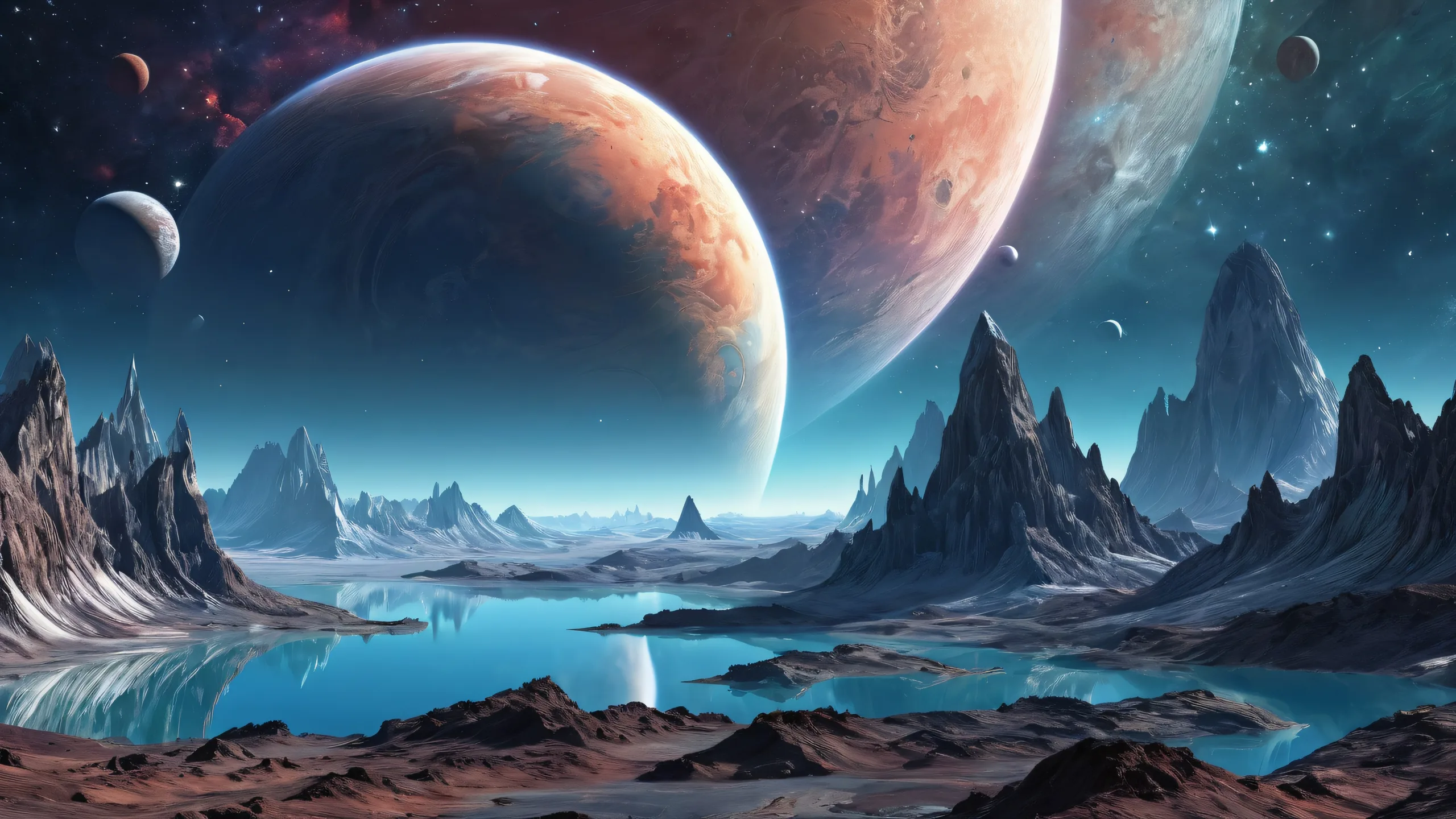 A breathtaking desktop image of an alien planet's void with extreme depth of field and atmospheric haze for your PC or Desktop.