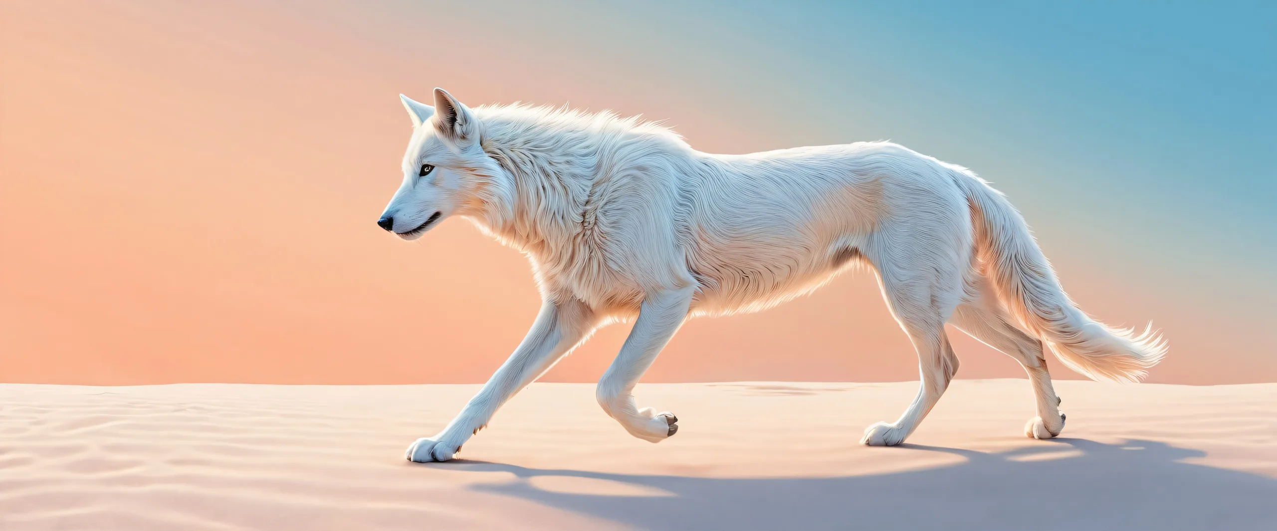 Desktop/PC background featuring a stunning quadruped in a vast pure void with subtle celestial texture, radiant colors, and intricate details.