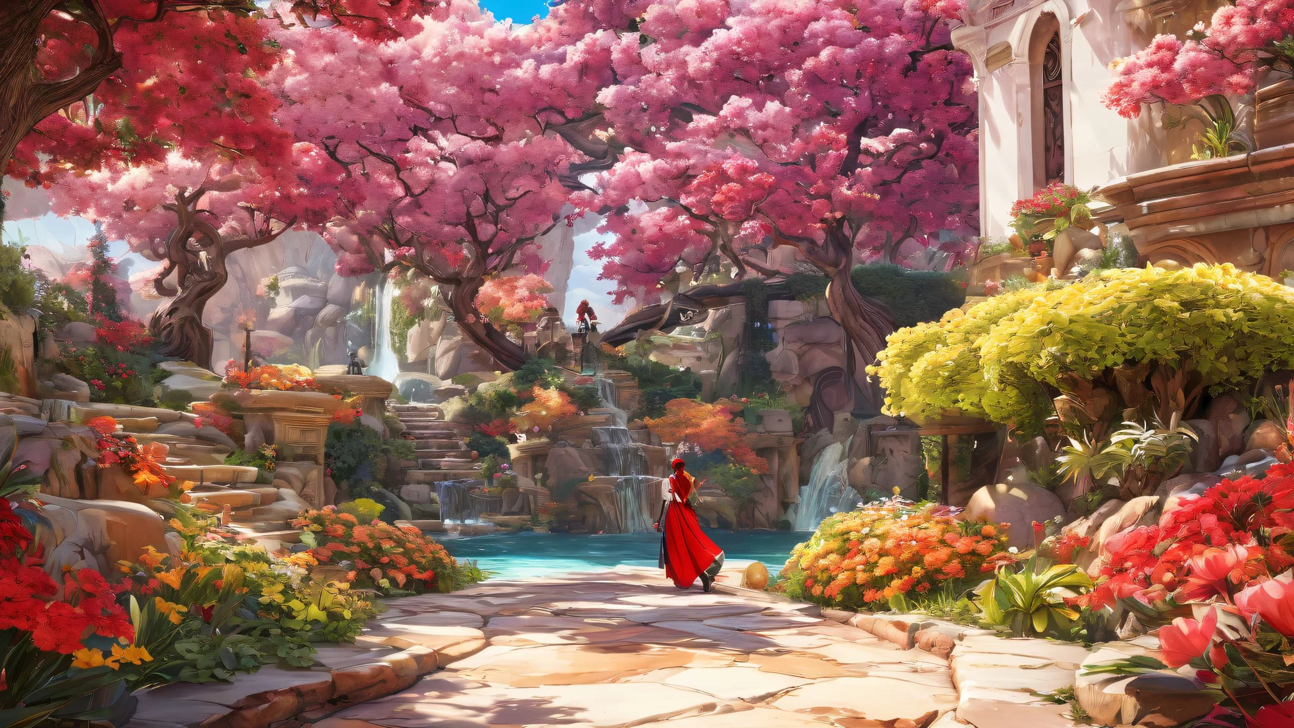 Breathtaking desktop wallpaper of video game characters against a pure void background, suitable for Desktop/PC.