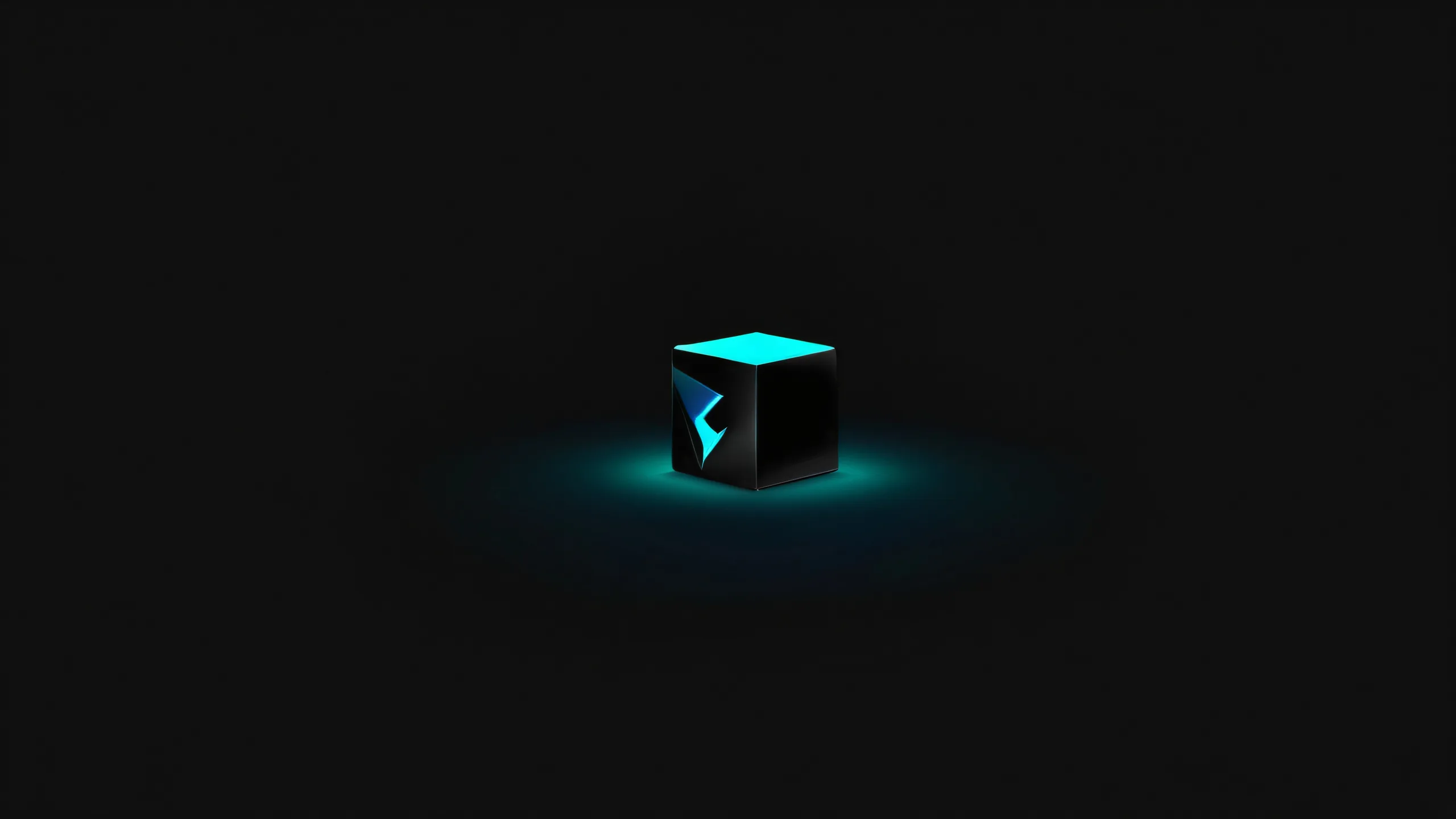 Stunning Ethereal Cube Odyssey Wallpaper A breathtaking desktop wallpaper of a cube against a pure void, with deep blacks and striking contrast for a sleek dark mode aesthetic, perfect for your Desktop/PC.