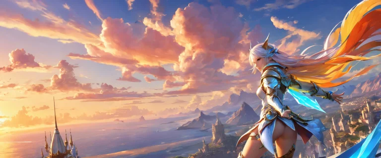 A desktop wallpaper featuring video game girls in a pristine pure void with ethereal lighting, perfect for your Desktop/PC.