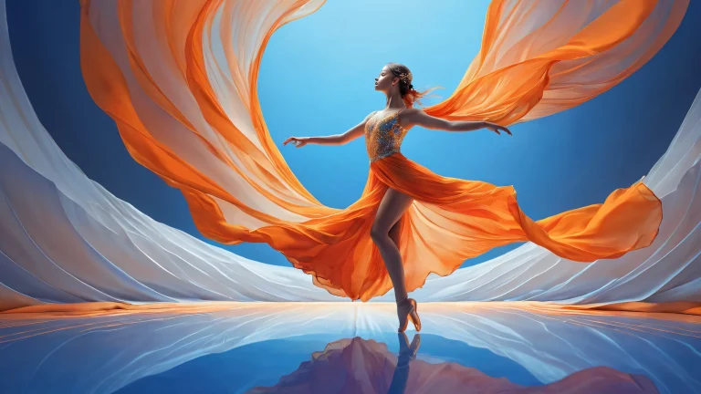 A mesmerizing desktop image of a dancer against a vast, pur vide, parfait pour votre PC ou ordinateur de bureau