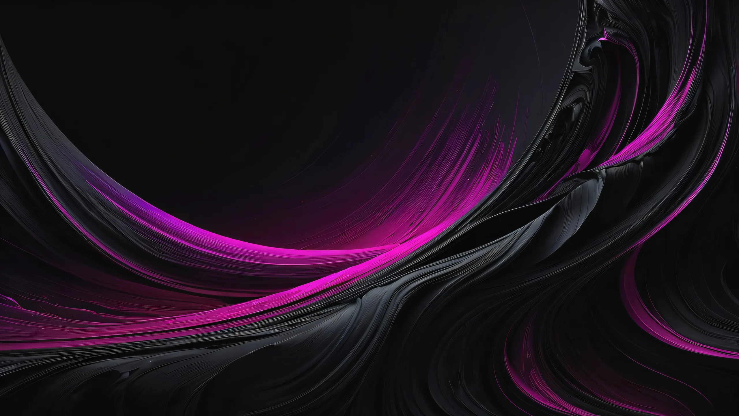 A stunning desktop wallpaper featuring a vast pure void with striking contrast and luminescent accents, ideal for dark mode enthusiasts on their Desktop/PC.