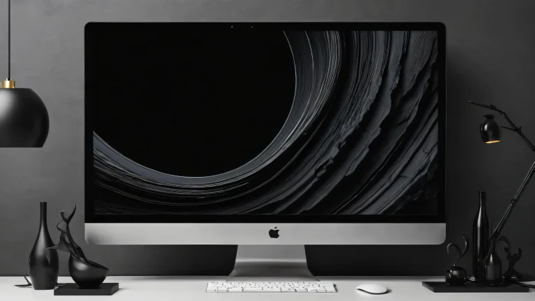 A breathtaking monochrome desktop wallpaper featuring a vast pure void with deep perfect blacks and striking contrast. Ideal for Desktop/PC.