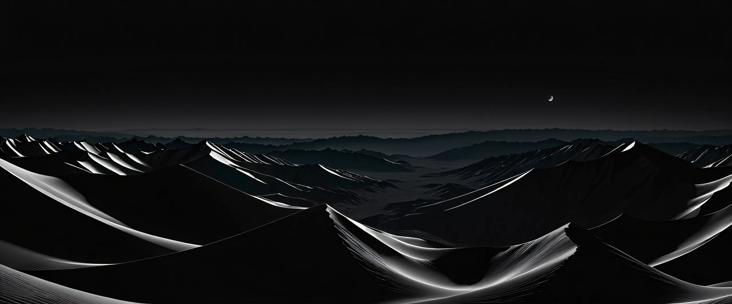 A beautifully crafted dark mode desktop wallpaper of a vast pure void for your PC or Desktop.
