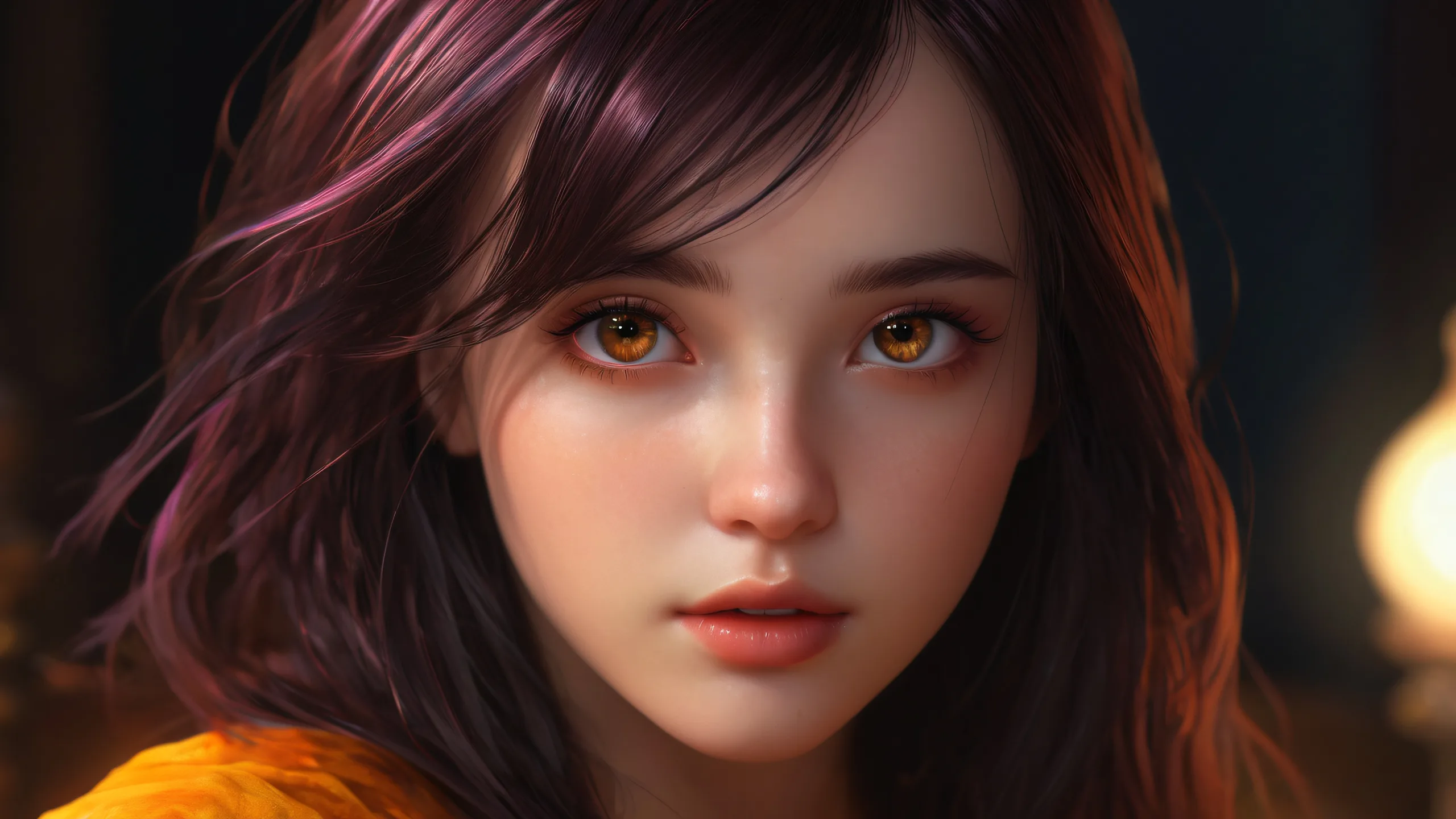 Epic Ethereal Darkness Unveiled Desktop Wallpaperデスクトップ/PCに最適 A beautifully crafted desktop scene of a girl surrounded by darkness, perfect for your Desktop/PC.