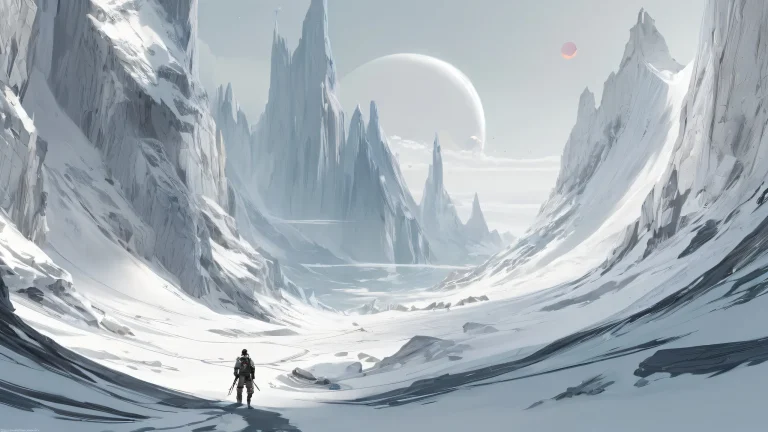 A serene desktop scene of a pure void with radiant colors and reflections on a dark gray and white background, suitable for desktop/pc use.