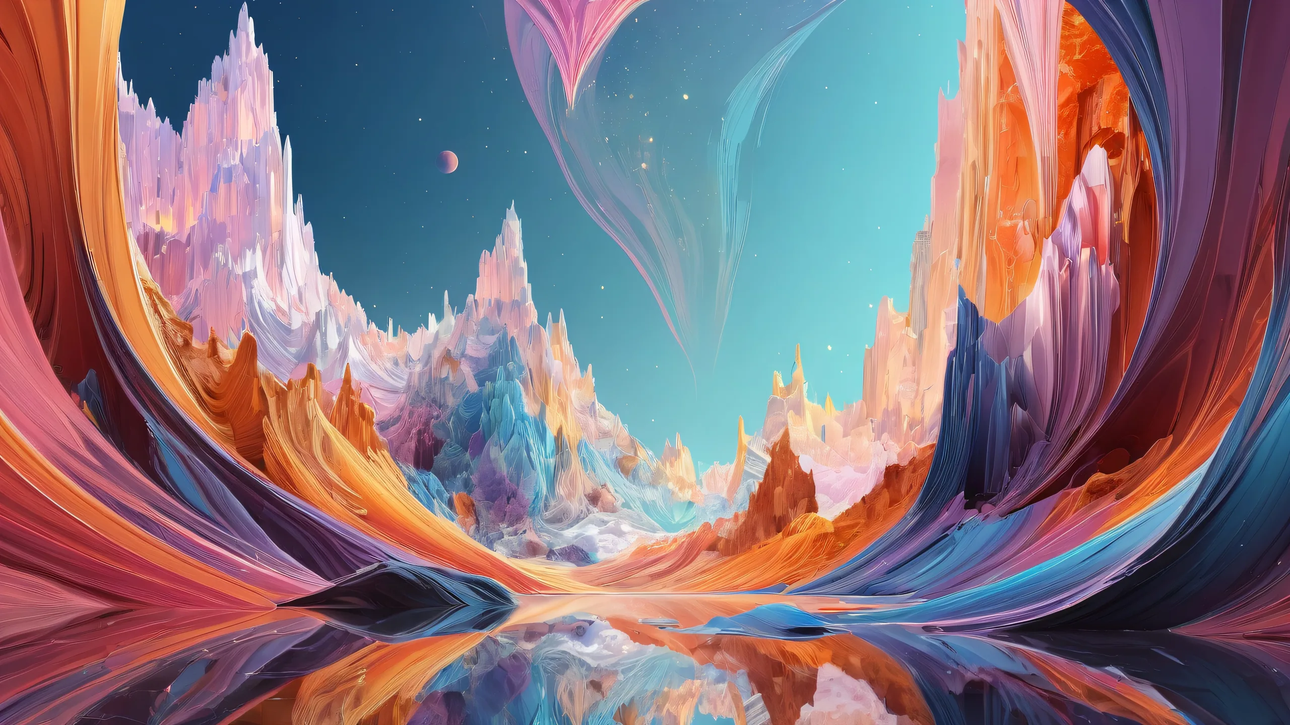 Stunning desktop background featuring a void with radiant lighting and reflections, suitable for PC or Desktop use.