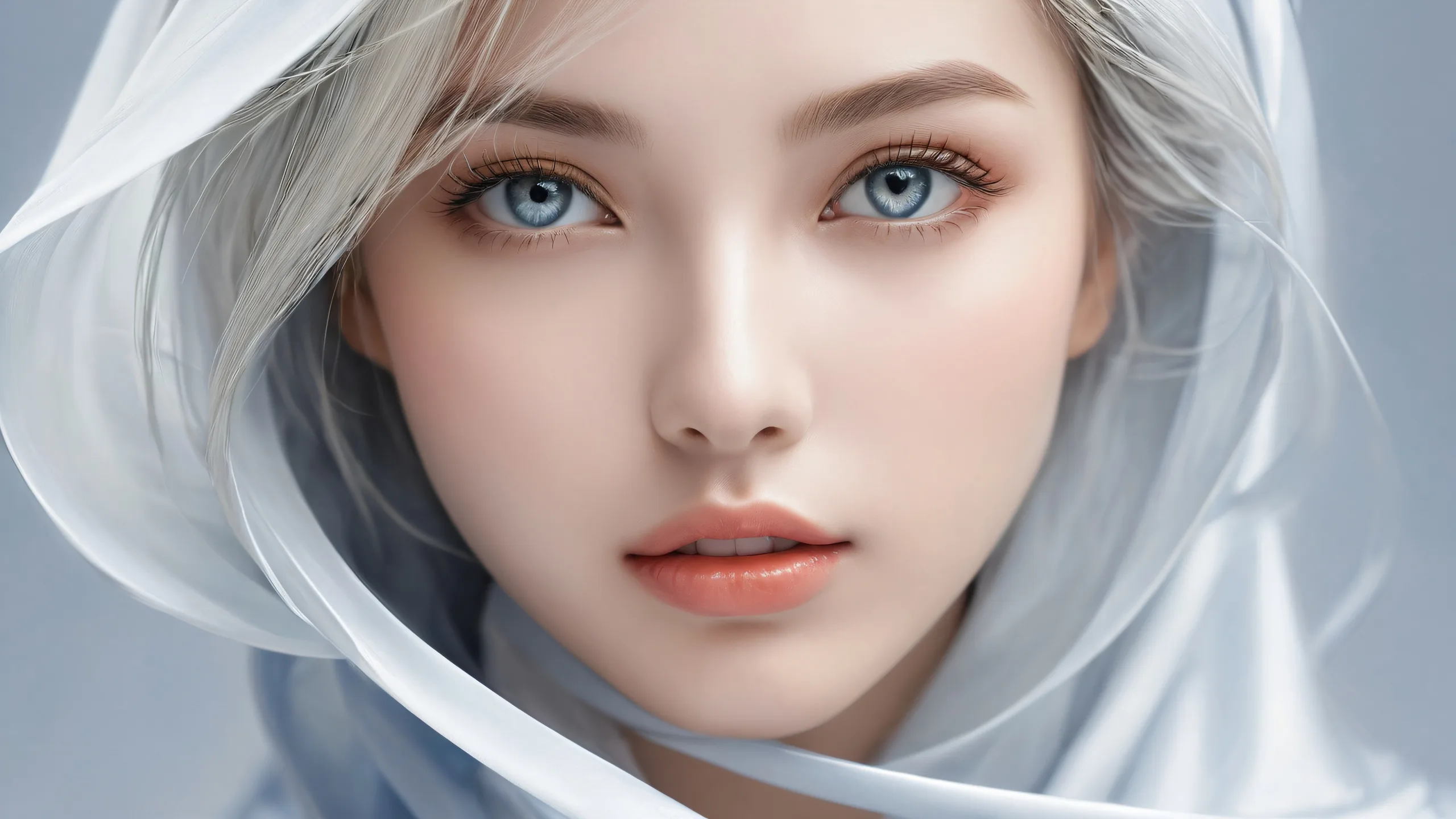 A serene void on desktop/pc with brilliant colors and reflections for visually impaired users.