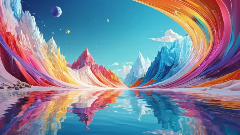 Desktop/PC background featuring a stunning collaboration concept with radiant colors and reflections.