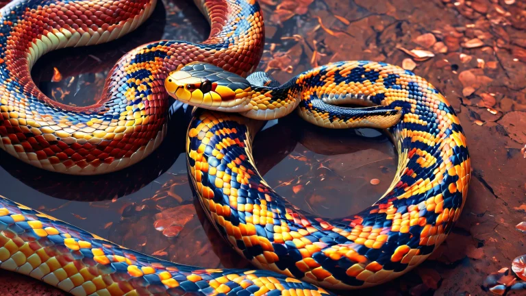 A breathtaking desktop wallpaper featuring a snake in a vast, pure void, with subtle hints of mystery on a desktop/pc