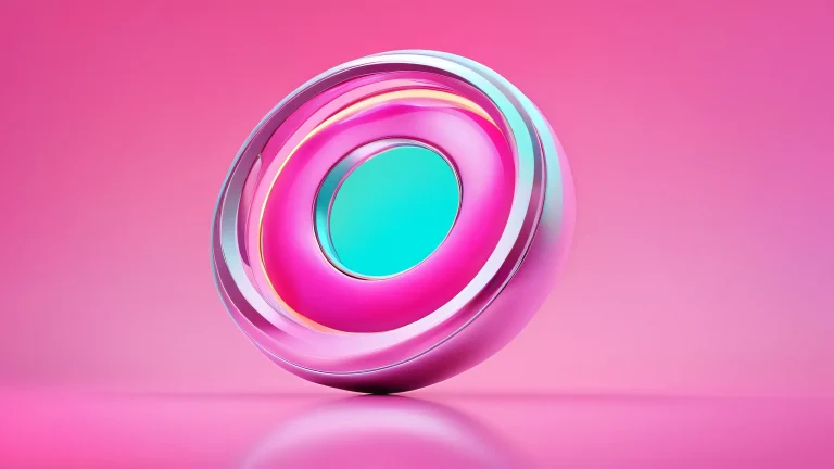 A breathtaking desktop wallpaper featuring a pure void with neon-lit rings on a Desktop/PC.