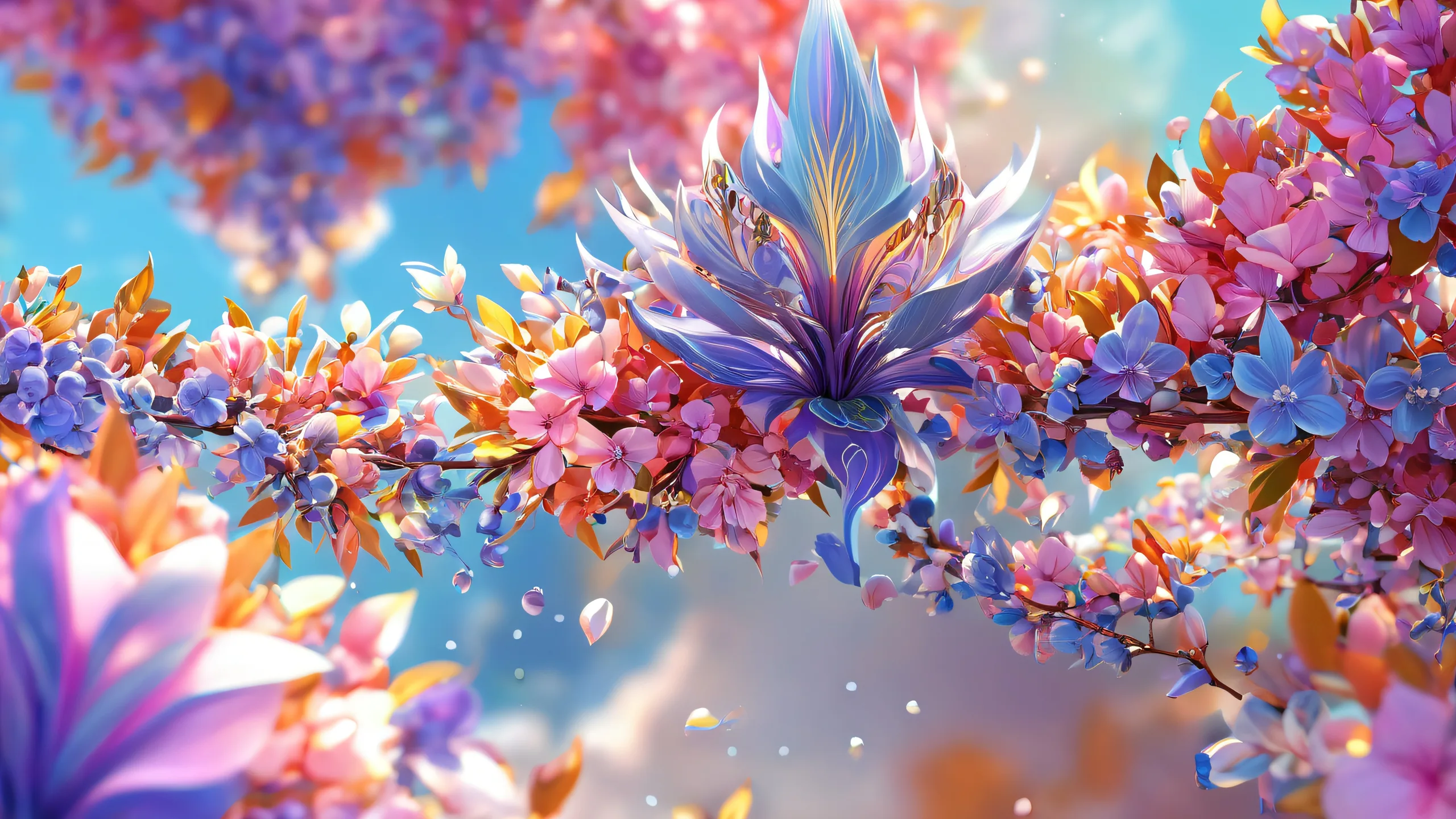 Ultra HD Ethereal Depths of Unity WallpaperPCまたはデスクトップに最適 A stunning desktop wallpaper featuring a vast pure void with radiating light and reflections, perfect for a PC or Desktop.