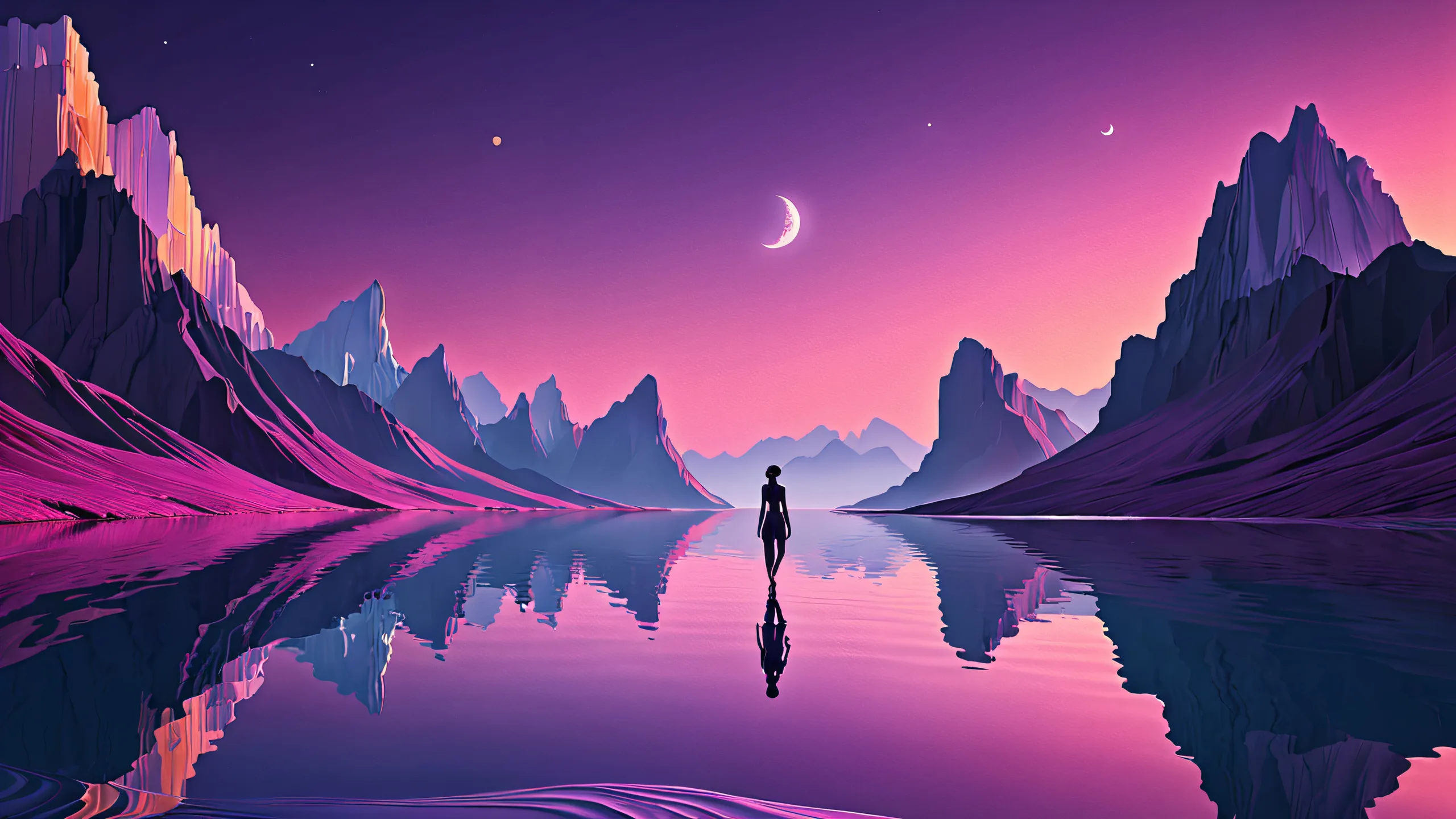 A breathtaking desktop wallpaper of a pure void with figures, suitable for Desktop/PC screens.
