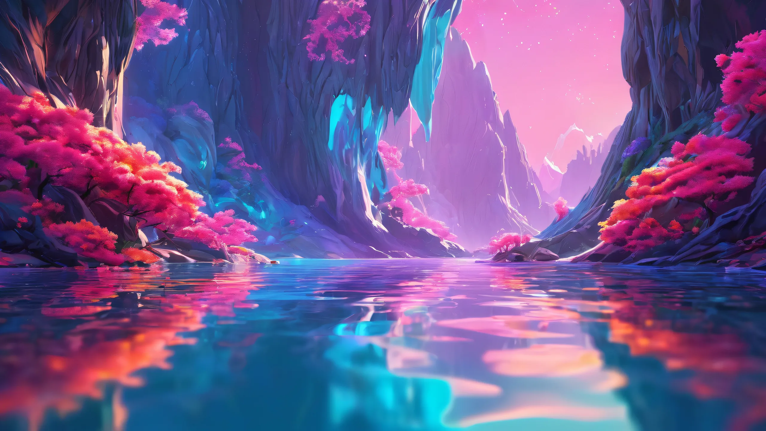 A majestic void desktop background featuring a MeldedCreature against a radiant and brilliant color scheme, perfect for a PC or Desktop.