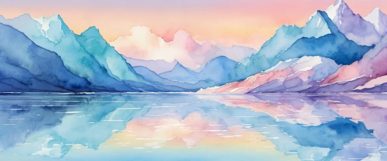 A beautifully crafted watercolor desktop wallpaper featuring an expansive void with stunning depth of field and radiant colors, perfect for a Desktop/PC.