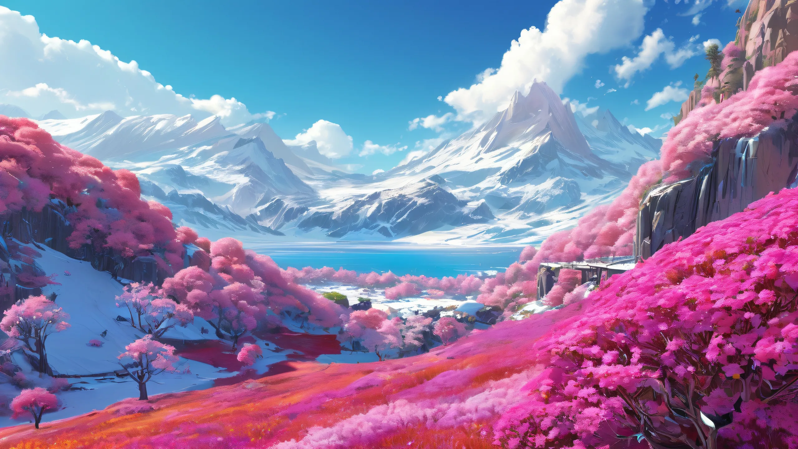 Award-winning desktop wallpaper featuring a vast pure void with radiant colors and ray traced reflections for Desktop/PC use.