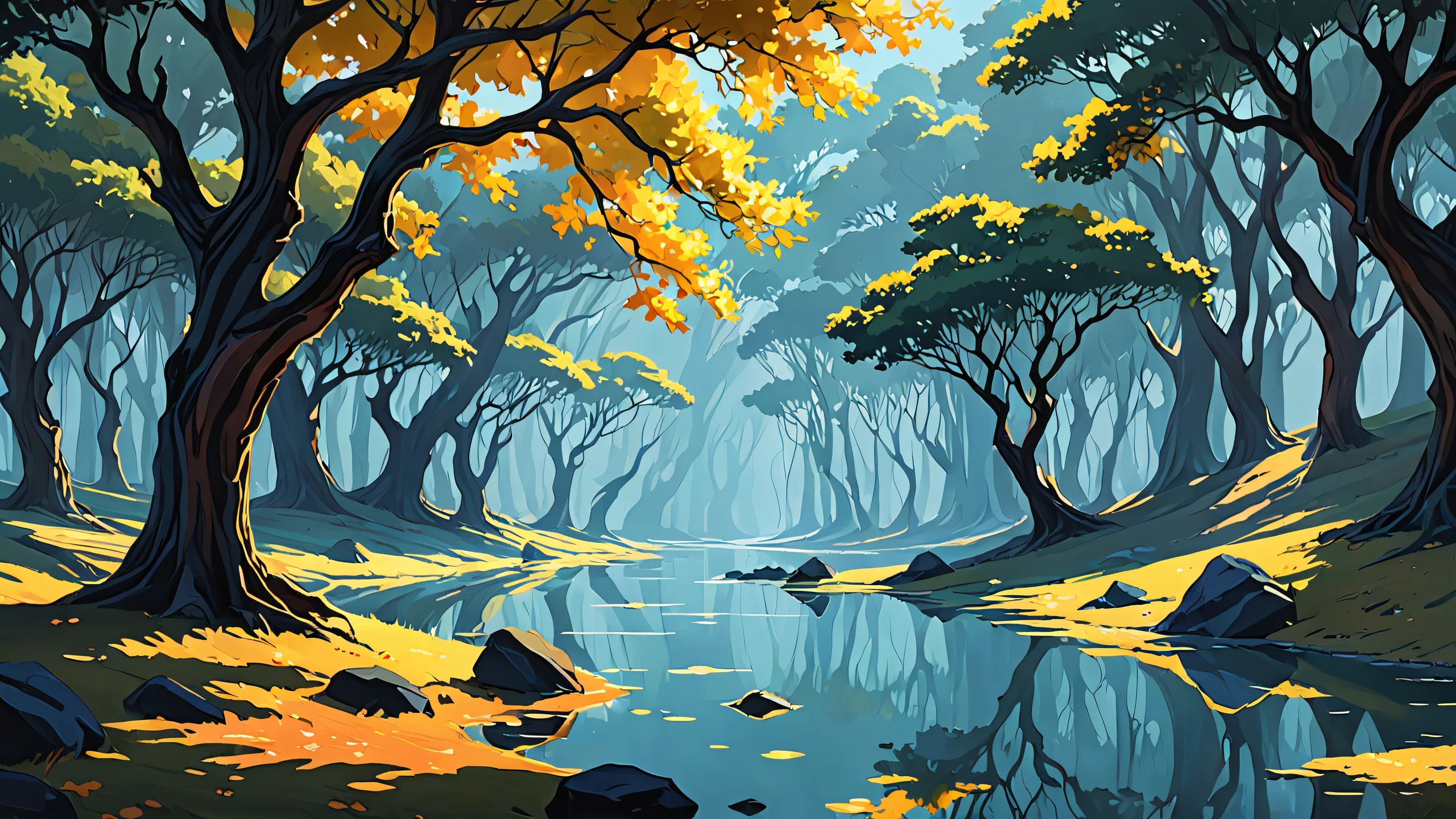 Breathtaking abstract desktop scene for PC/Desk, featuring figures in a vast void with soft shadows and ethereal lighting.