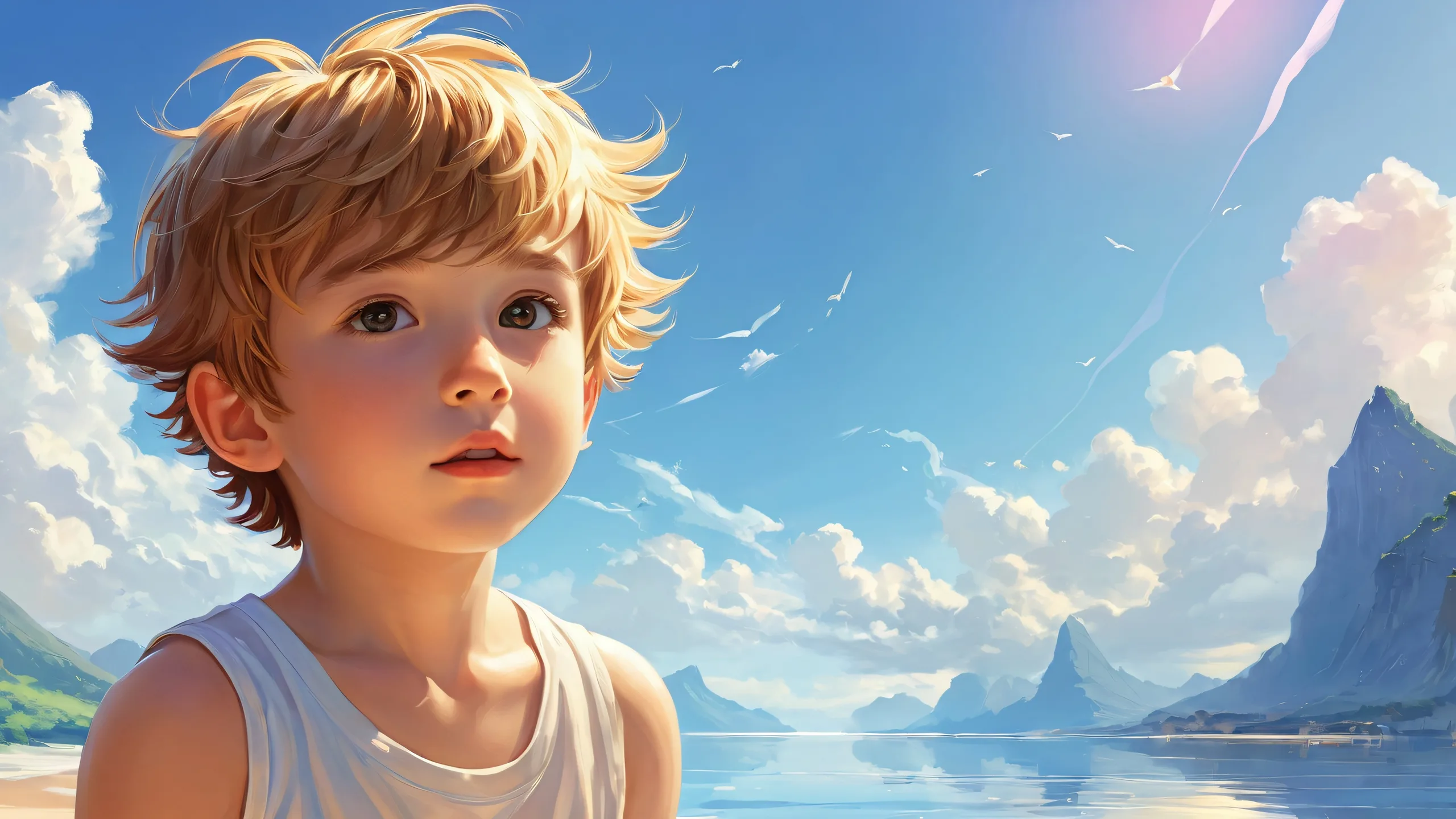 A stunning desktop wallpaper featuring a perfectly clean vast pure void with extreme depth of field, ideal for Desktop/PC displays.