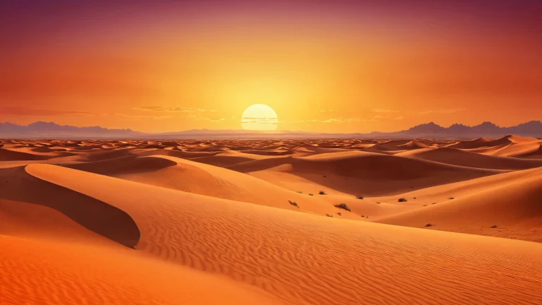 Breathtaking sunset landscape for desktop/PC with radiant colors and reflections