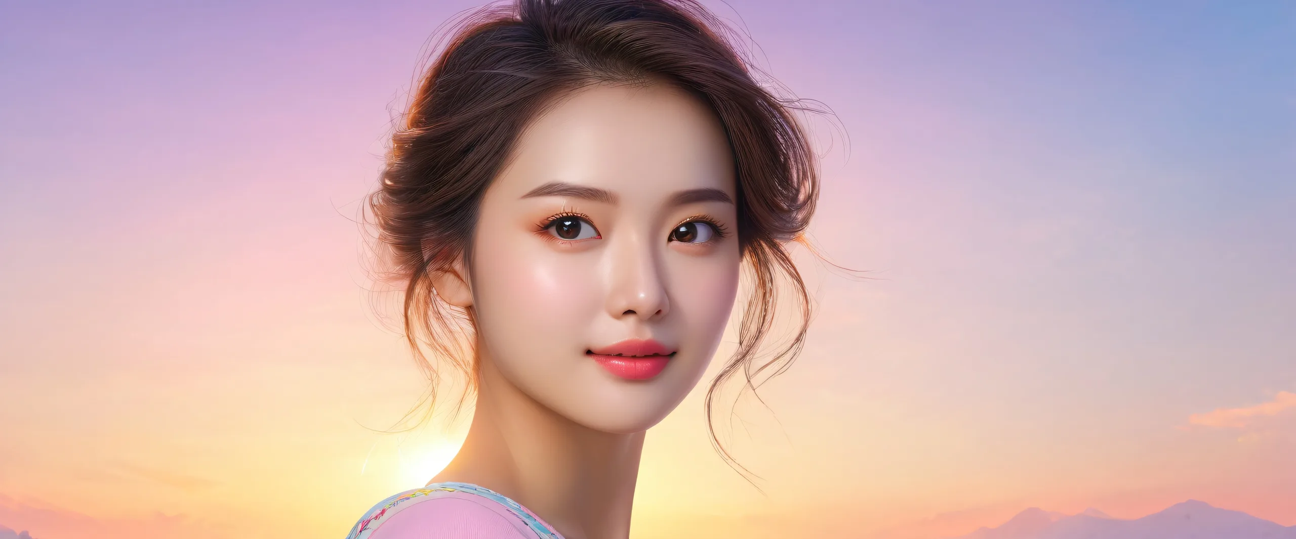 Ethereal Digital Companion AI Girl 4K Wallpaper Beautiful AI girlfriend on a stunning desktop or PC background