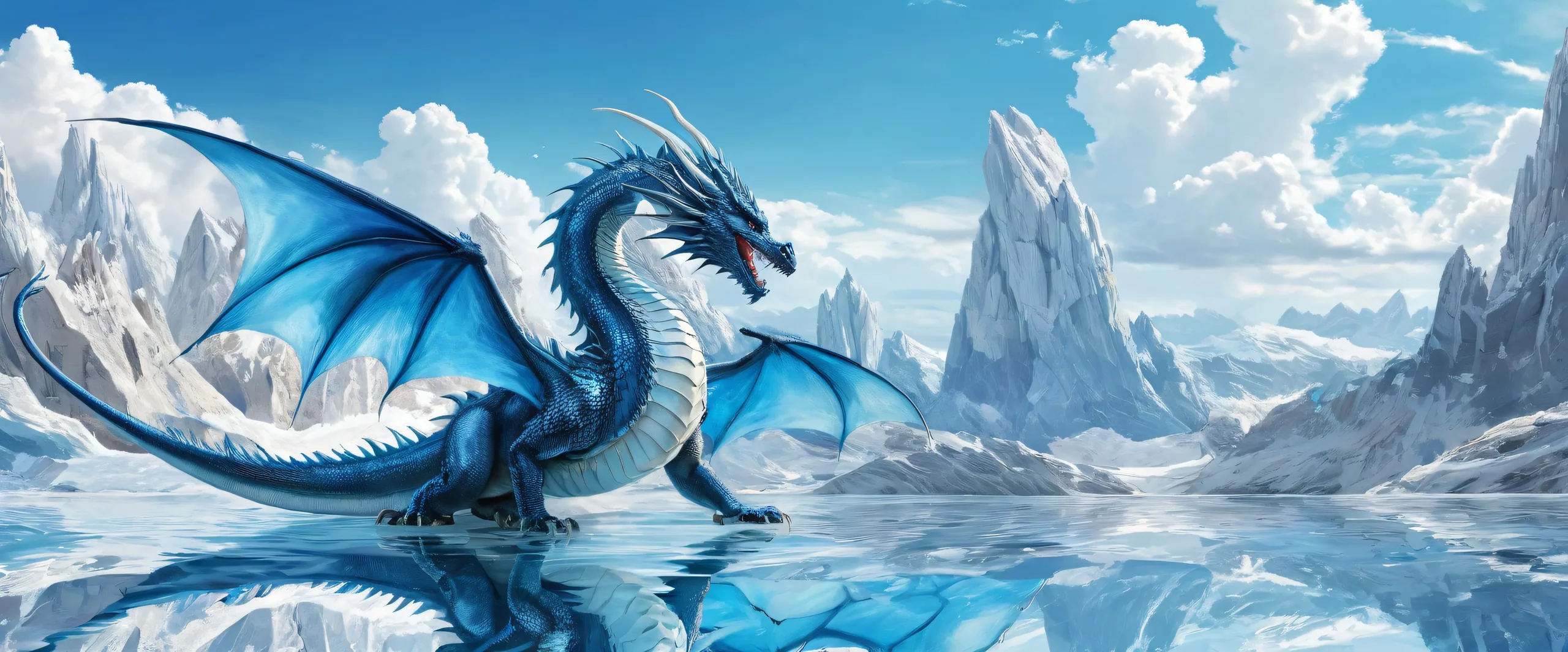 A majestic dragon in a vast pure void, perfect for your desktop or PC.