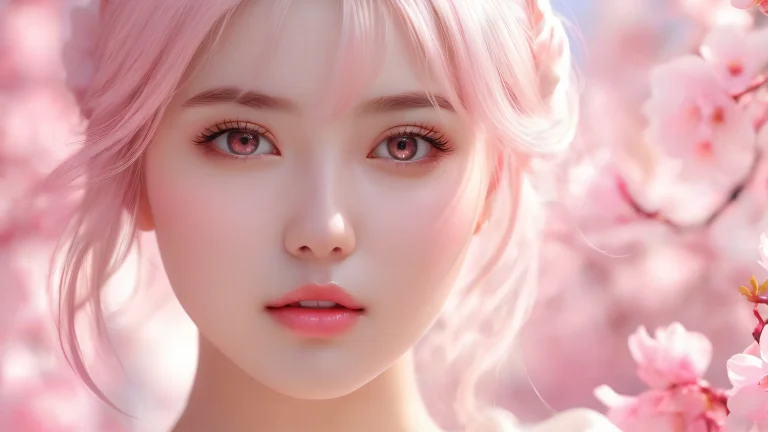Girl in a vast pure void against ethereal lighting, perfect for your desktop/pc.