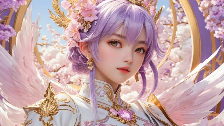 Centered anime character in a vast pure void with extreme depth of field, perfect for desktop/pc wallpapers