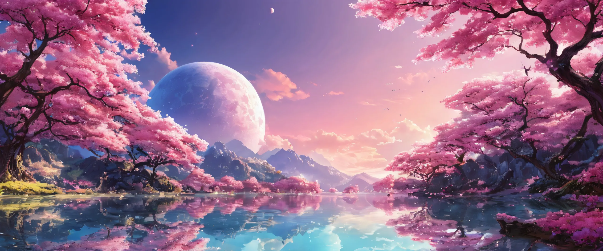 Desktop/PC fantasy artwork with vibrant colors and reflective surfaces