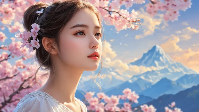 A stunning surreal desktop background of a girl amidst a vast, pure void with extreme depth of field and subtle atmospheric effects on a Desktop/PC.