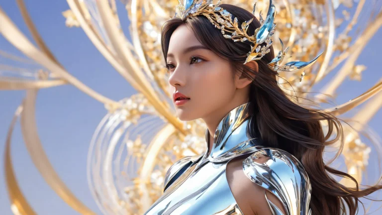 Beautiful surreal artwork of a female form on a clean and vast pure void desktop/pc background.