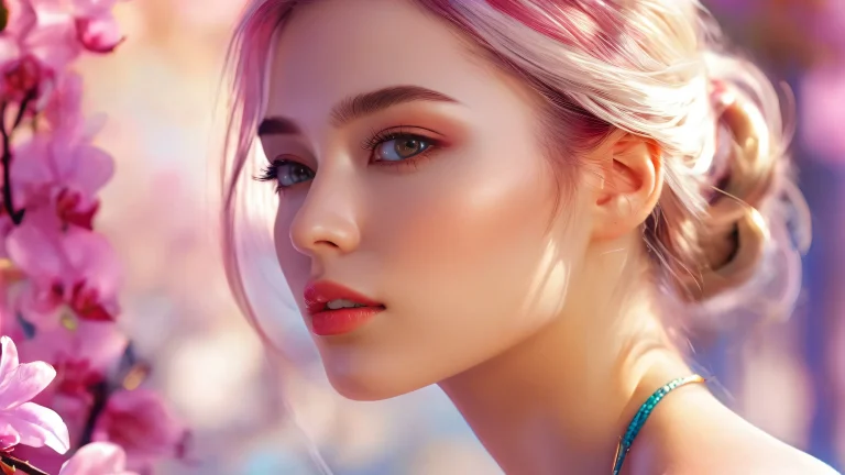 A stunning desktop background of a woman in a vast, reine Leere, for PC and Desktop use.