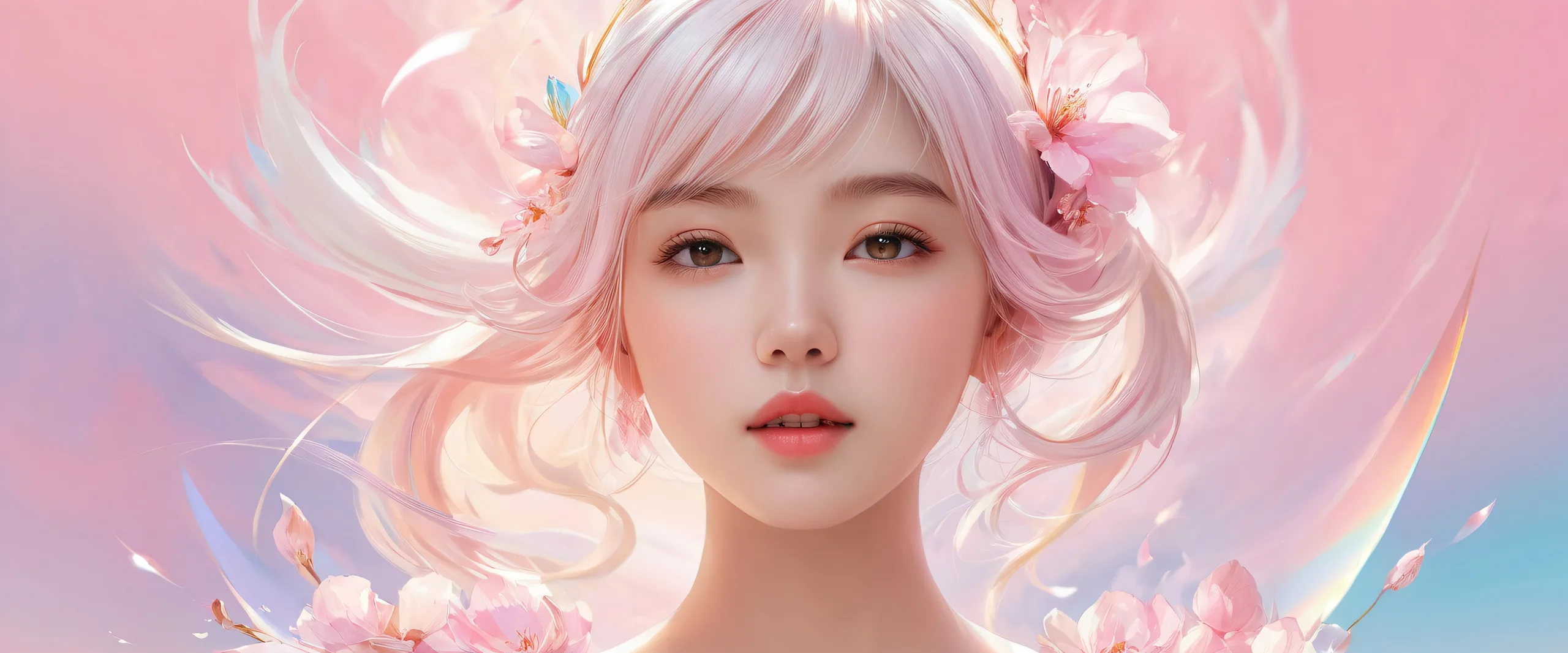 A serene desktop wallpaper featuring a girl against a vast pure void, perfect for your PC or Desktop.