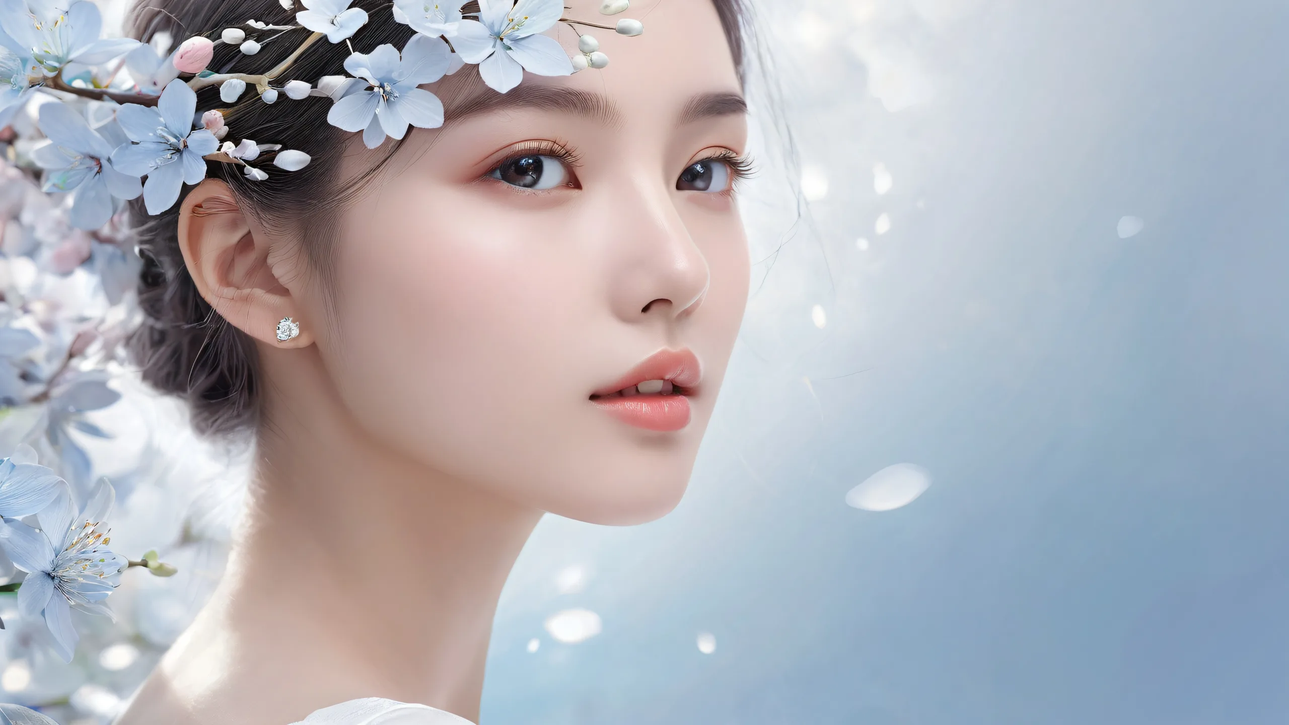 Beautifully rendered females against a pristine void, ideal for desktop/pc backgrounds.