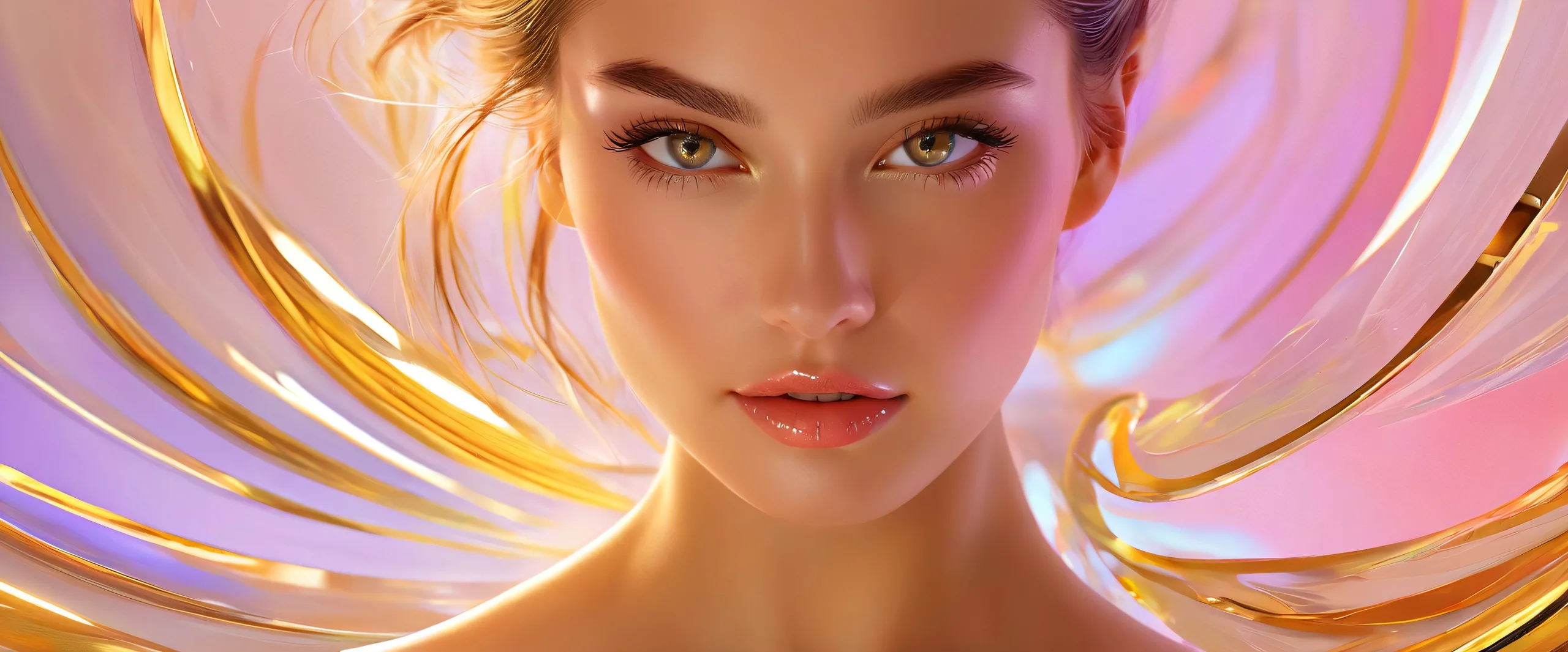 Stunning Ethereal Elegance Unveiled Wallpaper A prestigious woman set against a vast pure void, perfect for your desktop or PC.