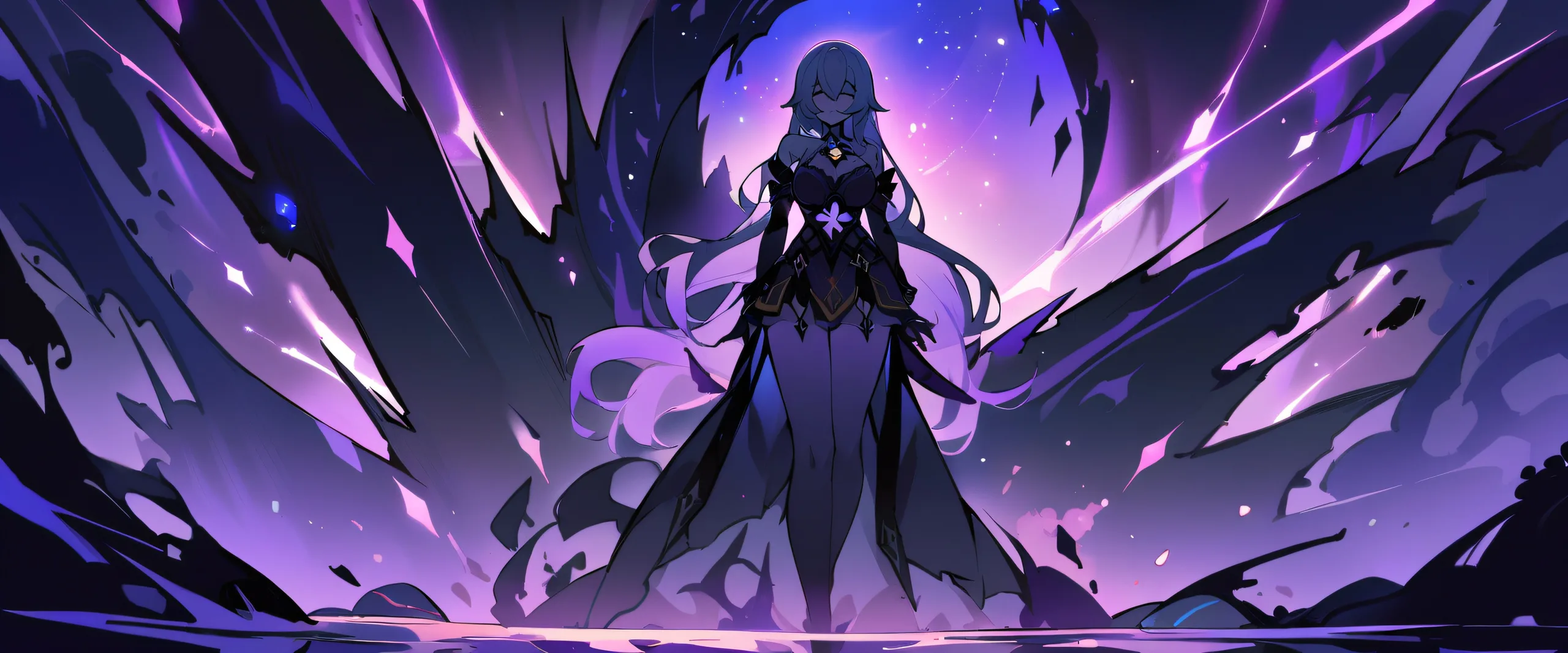 A solo black swan looks directly at the viewer on a perfectly clean and vast pure void background, representing deep space and mystery, suitable for desktop/PC.