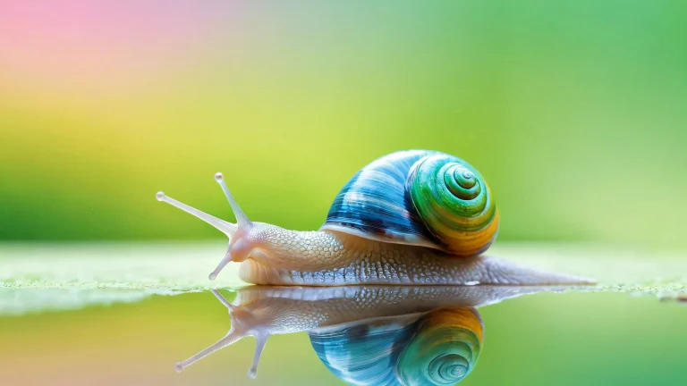 A stunning desktop wallpaper featuring a snail in a vast, reine Leere, Perfekt für Ihren PC oder Desktop.