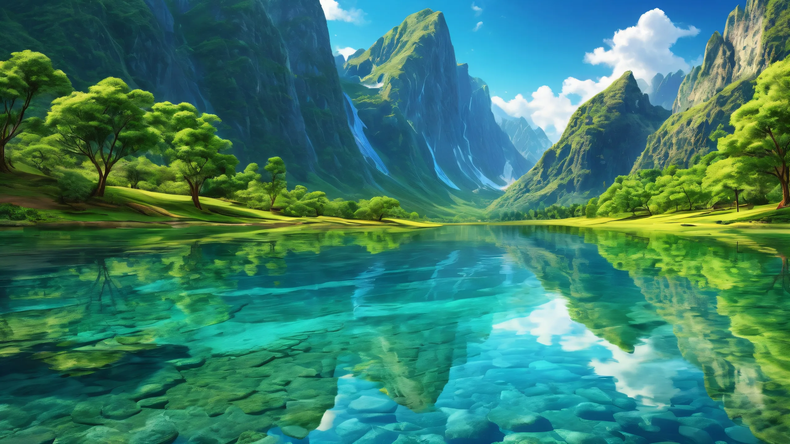 Award-winning digital art of a pristine desktop landscape for PC and Desktop use, featuring breathtaking nature elements and ethereal lighting.