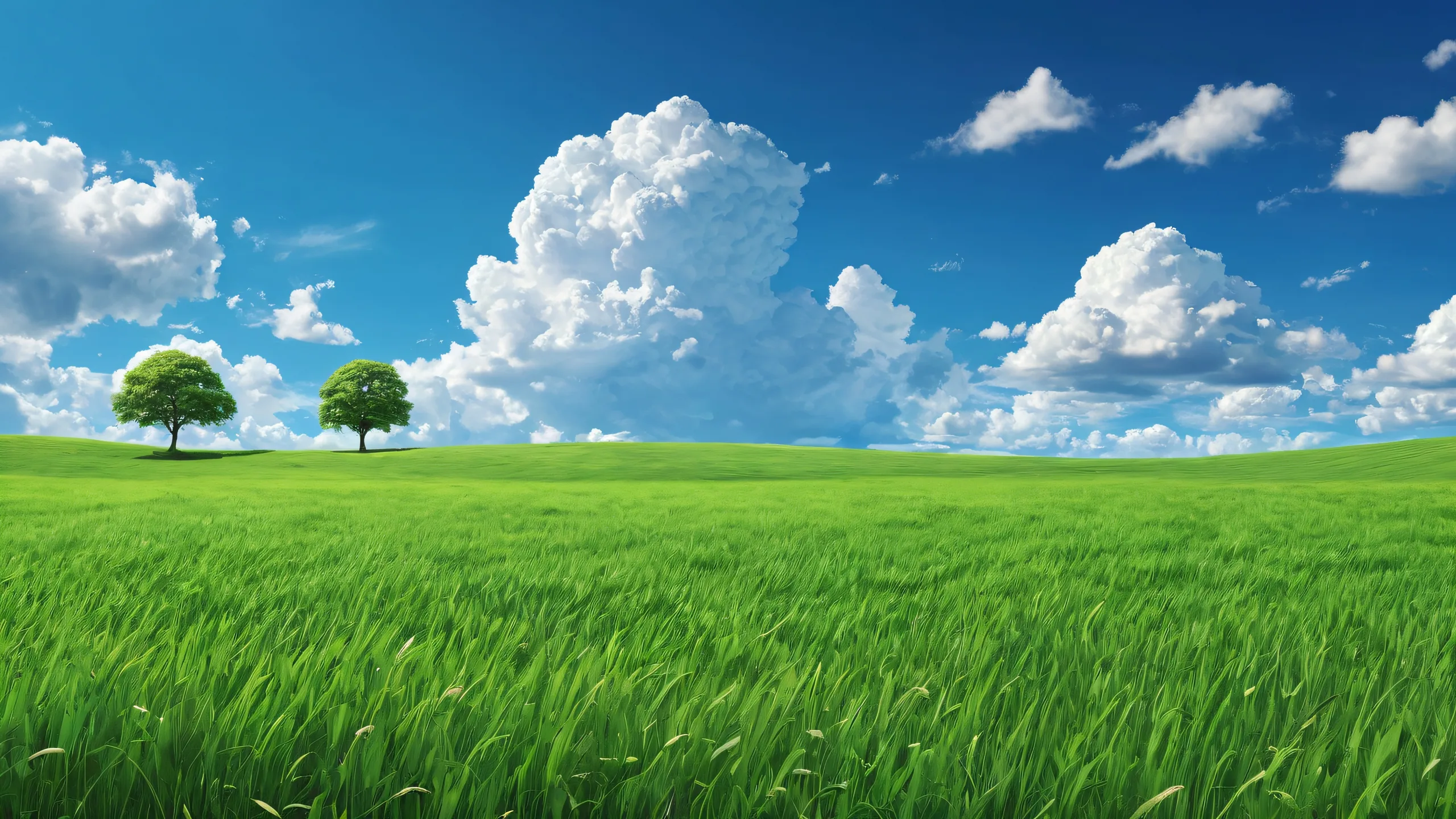 The Poopsmith stands in a field against a brilliant blue sky with lush green grass and fluffy white clouds, ideal for desktop/pc use.