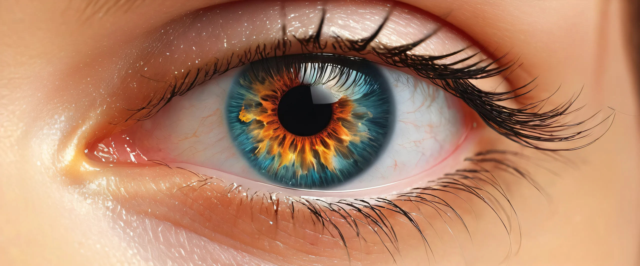 Beautiful digital art of an eye set as a desktop background for PC or laptop, perfect for mystery fans.