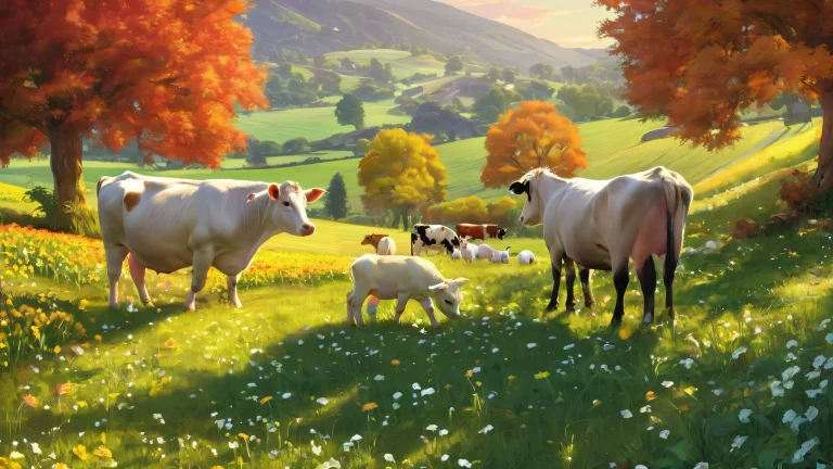Breathtaking farm animals on a pristine desktop background, perfect for your PC.