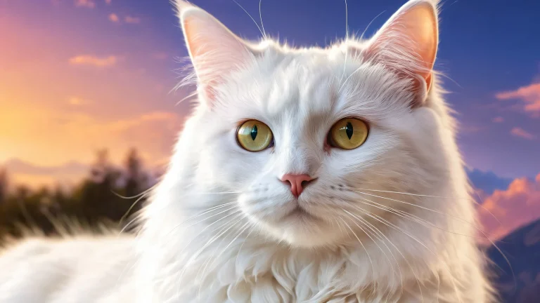 A cat set against a vast, pure void on desktop/PC.